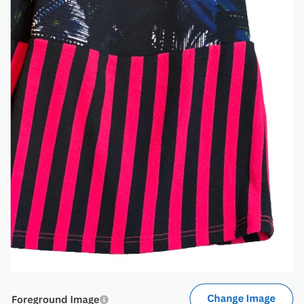LuLaRoe Ameila Dress NWT Blue Black Pink Print Fit and Flair Size XL - Picture 5 of 11